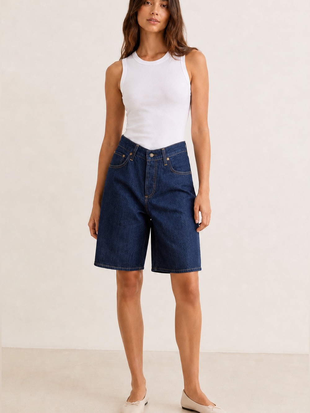AGOLDE Baggy V-Short Pure Dark Indigo Denim Size 27 NWT
